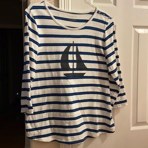 Talbot’s striped sailboat blouse L
